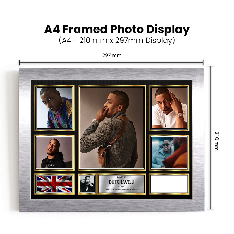 Rappers Dutchavelli Framed Autographed Print - Limited Edition Autograph Fan Gift – Collectible Memorabilia Merchandise