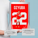 Artem Dzyuba Signed Poster Print – National Team Striker Tribute Wall Art with Signature & Jersey Number 22 – Captain Memorabilia for Football Fans & Collectors