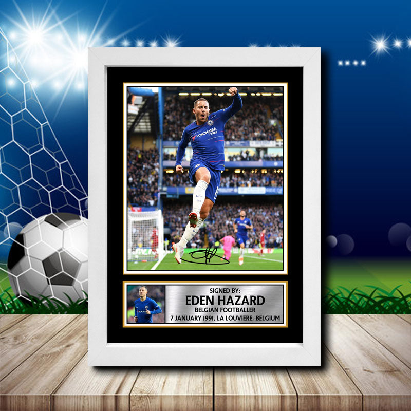 Eden Hazard 1 Printed Signature Footballers Star Poster Print Framed Wall Art Gift – Eden Hazard 1 Printed Signature Footballers Star Poster Print