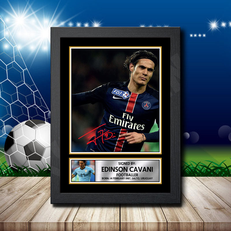 Edison Cavani 1 Printed Signature Footballers Star Poster Print Framed Wall Art Gift – Edison Cavani 1 Printed Signature Footballers Star Poster Print