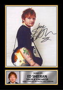 Ed Sheeran Portrait Printed Signed Poster Print – Autograph Style Singer Wall Art – Pop Music Memorabilia Collectible Photo