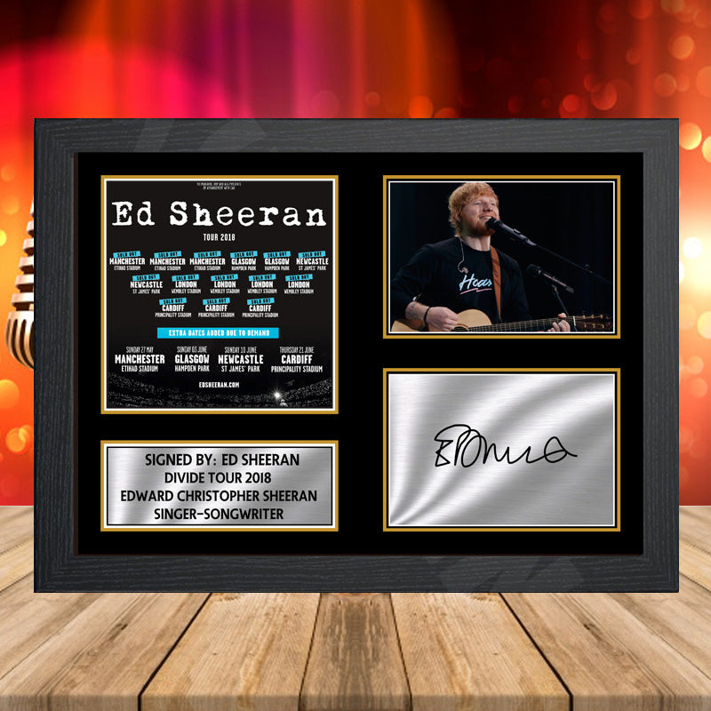 Ed Sheeran Divide Tour 2018 – Printed Signature Music-Landscape Star Print – Ed Sheeran Divide Tour 2018