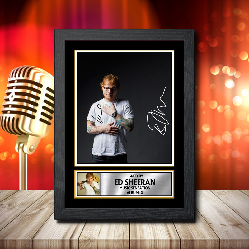 Ed Sheeran X 1 Printed Signature Music Star Poster Print Framed Wall Art Gift – Ed Sheeran X 1 Printed Signature Music Star Poster Print
