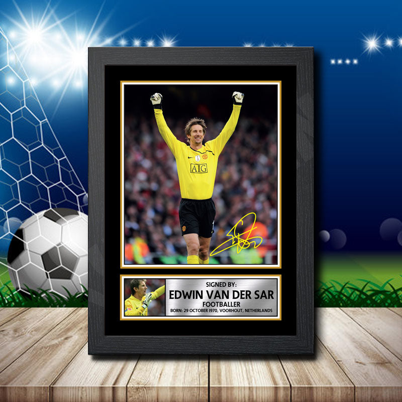 Edwin Van Der Sar 1 Printed Signature Footballers Star Poster Print Framed Wall Art Gift – Edwin Van Der Sar 1 Printed Signature Footballers Star Poster Print