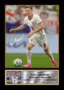 Elliot Anderson England Football Poster Print – Signature Style Wall Art – Norway vs England 2026 Inspired – Football Fan Gift