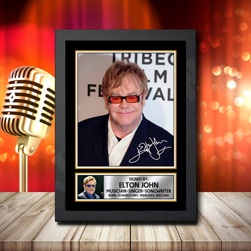Elton John 1 – Printed Signature Music Star Print – Elton John 1