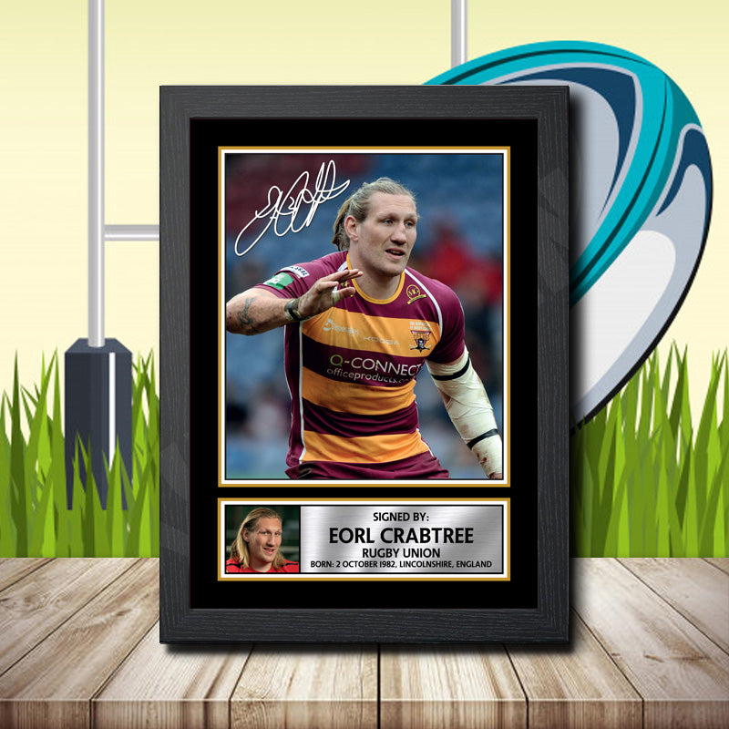 Eorl Crabtree 1 Printed Signature Rugby Star Poster Print Framed Wall Art Gift – Eorl Crabtree 1 Printed Signature Rugby Star Poster Print