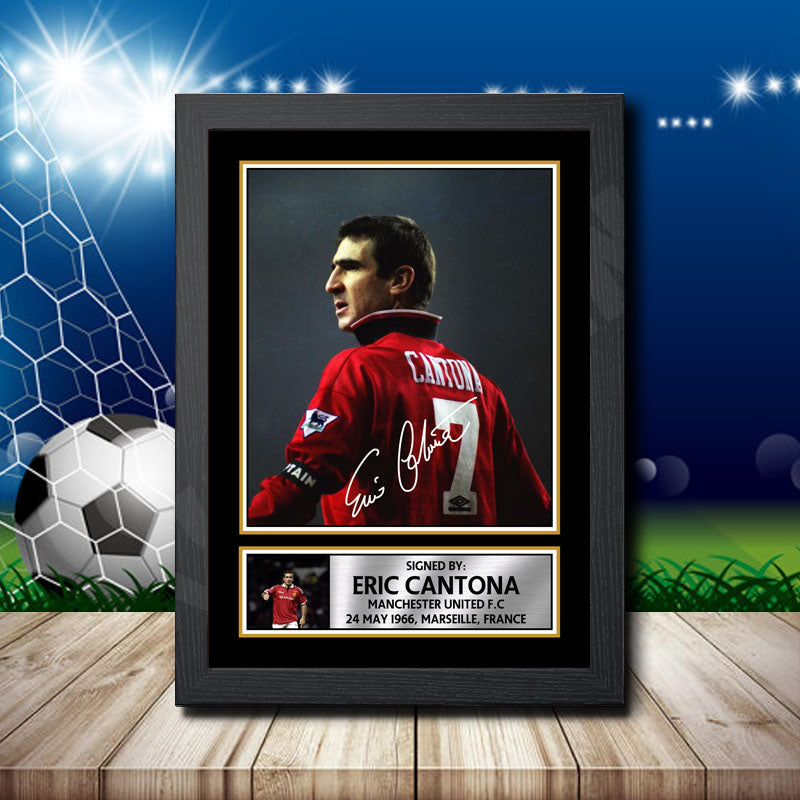 Eric Cantona 2 Printed Signature Footballers Star Poster Print Framed Wall Art Gift – Eric Cantona 2 Printed Signature Footballers Star Poster Print