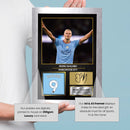 Erling Haaland Manchester City Signed Poster Print – Man City Football Wall Art – Printed Autograph Soccer Memorabilia – Premier League Fan Gift & Bedroom Decor