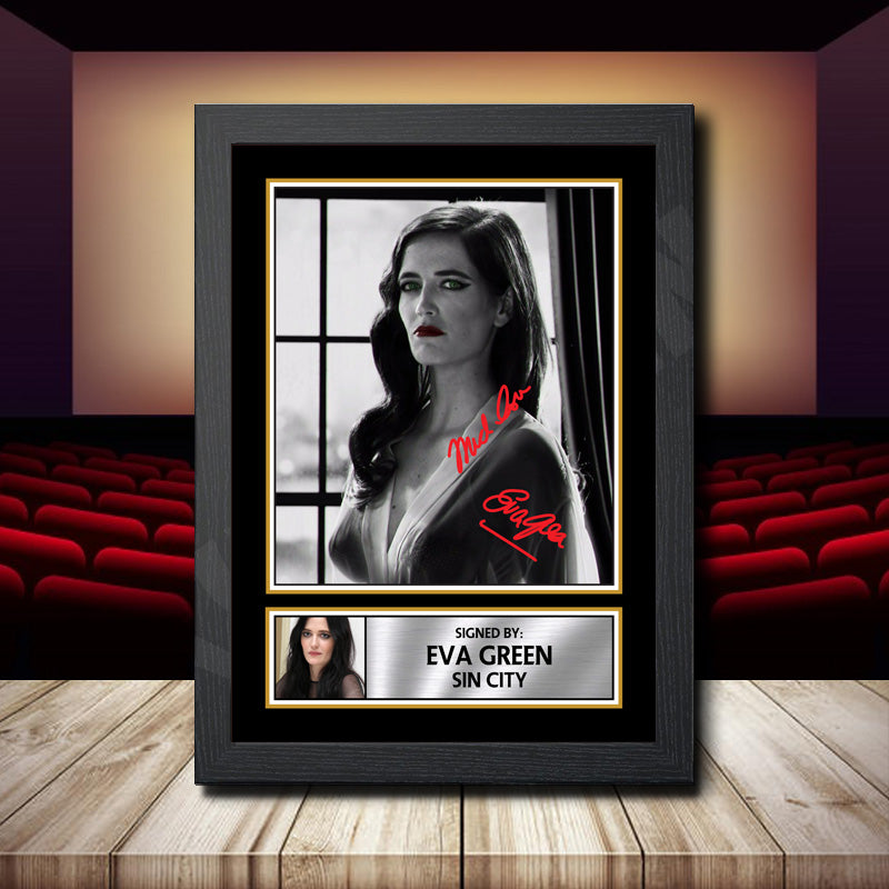 Eva Green Sin City 2 Printed Signature Movie Star Poster Print Framed Wall Art Gift – Eva Green Sin City 2 Printed Signature Movie Star Poster Print