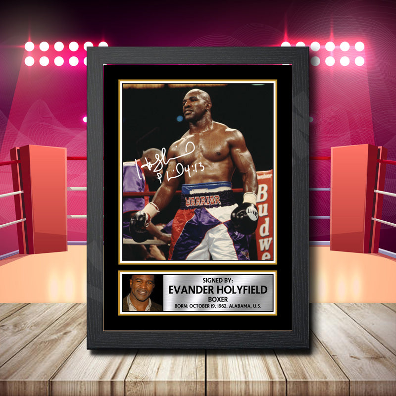 Evander Holyfield Printed Signature Boxing Star Poster Print Framed Wall Art Gift – Evander Holyfield Printed Signature Boxing Star Poster Print