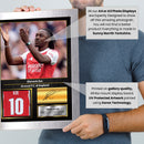 Eberechi Eze Printed Signed Poster – Arsenal FC & England Midfielder Tribute Wall Art with Jersey & Bio Plaque –  Premier League Football Memorabilia for Fans & Collectors