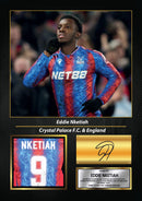 Eddie Nketiah Printed Signed Poster – Arsenal FC & England Striker Tribute Wall Art with Jersey & Bio Plaque – Premier League Football Memorabilia for Fans & Collectors