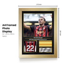 Eli Junior Kroupi Printed Signed Poster – AFC Bournemouth & France U-21 Forward Tribute Wall Art with Jersey & Bio Plaque – Premier League Football Memorabilia for Fans & Collectors