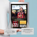 Eli Junior Kroupi Printed Signed Poster – AFC Bournemouth & France U-21 Forward Tribute Wall Art with Jersey & Bio Plaque – Premier League Football Memorabilia for Fans & Collectors