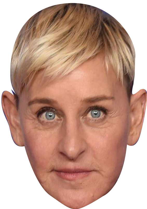 Ellen DeGeneres Celebrity Face Mask Fancy Dress - High-Quality Cardboard Masks for Any Occasion