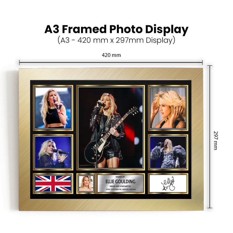 Ellie Goulding Singers Framed Autographed Print - Limited Edition Autograph Fan Gift – Collectible Memorabilia Merchandise