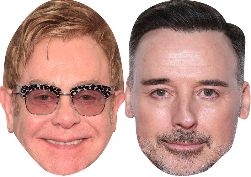 Elton John and David Furnish Celebrity Couple Face Mask Fancy Dress - High-Quality Cardboard Masks for Any Occasion