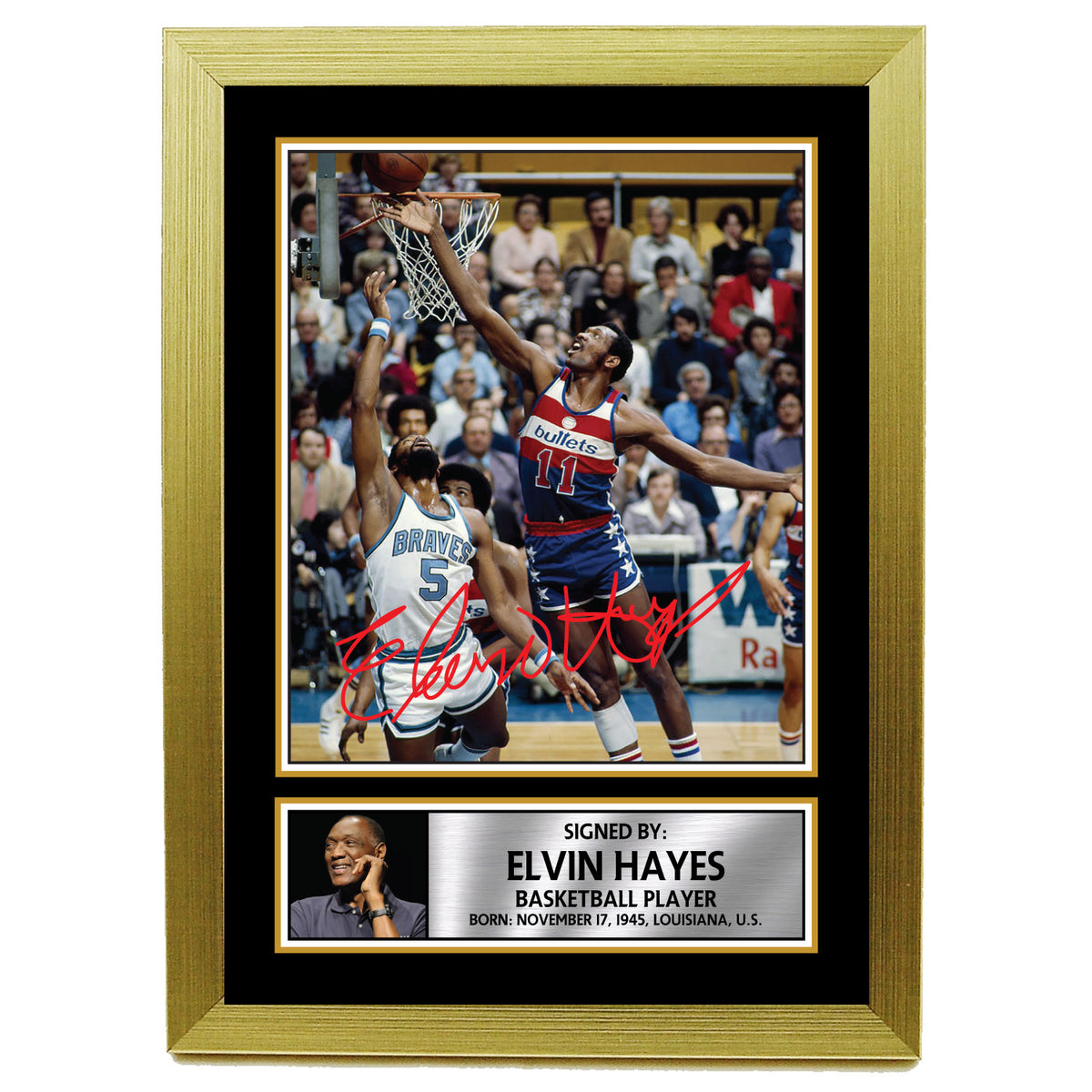 Elvin Hayes Basketball Player Printed Signature Poster Print Gift