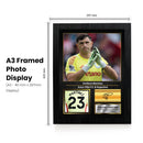 Emiliano Martínez Printed Signed Poster – Aston Villa FC & Argentina Goalkeeper Tribute Wall Art with Jersey & Bio Plaque – Premier League Football Memorabilia for Fans & Collectors