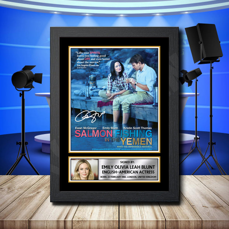 Emily Blunt 1 Printed Signature Television Star Poster Print Framed Wall Art Gift – Emily Blunt 1 Printed Signature Television Star Poster Print