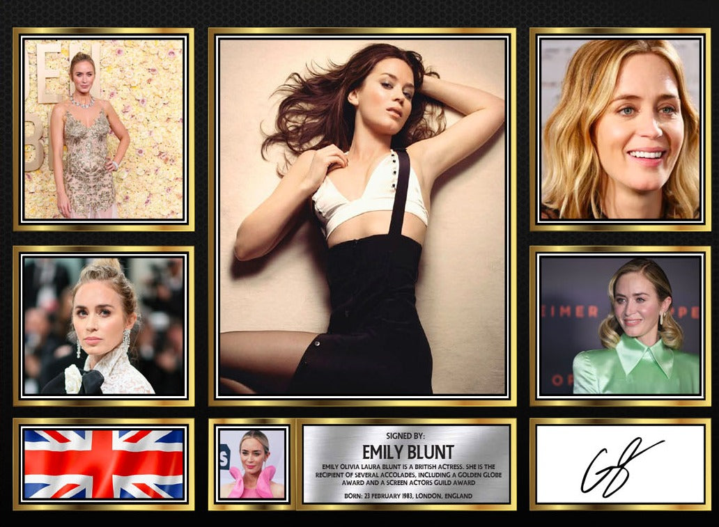 Emily Blunt Actors Framed Printed Signature Print – Fan Gift – Wall Art – Emily Blunt Actors Framed Printed Signature Print – A4 Poster