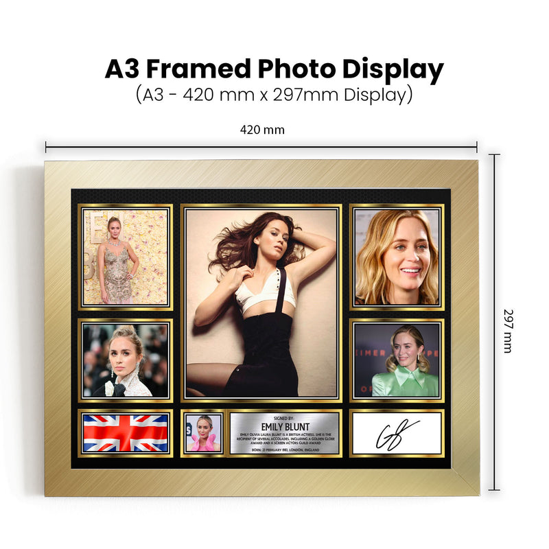 Emily Blunt Actors Framed Autographed Print - Limited Edition Autograph Fan Gift – Collectible Memorabilia Merchandise