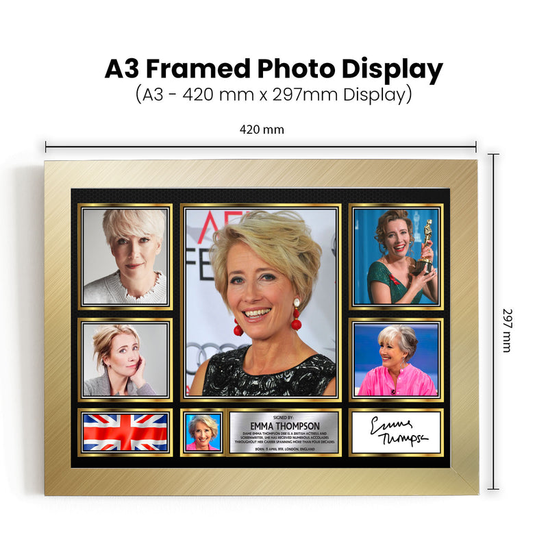 Emma Thompson Actors Framed Autographed Print - Limited Edition Autograph Fan Gift – Collectible Memorabilia Merchandise