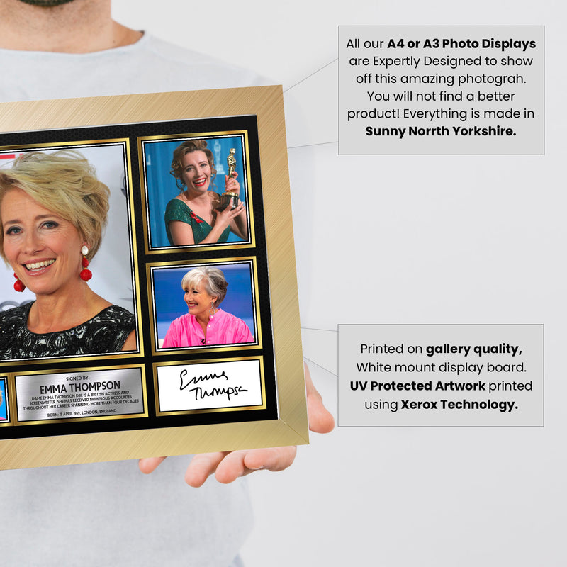 Emma Thompson Actors Framed Autographed Print - Limited Edition Autograph Fan Gift – Collectible Memorabilia Merchandise