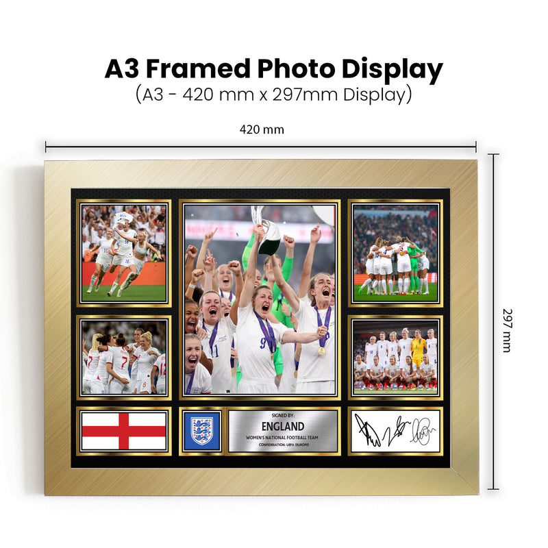 England Ladies Football Teams Framed Autographed Print - Limited Edition Autograph Fan Gift – Collectible Memorabilia Merchandise