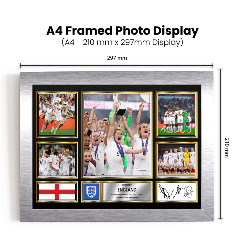 England Ladies Football Teams Framed Autographed Print - Limited Edition Autograph Fan Gift – Collectible Memorabilia Merchandise