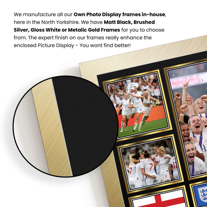 England Ladies Football Teams Framed Autographed Print - Limited Edition Autograph Fan Gift – Collectible Memorabilia Merchandise