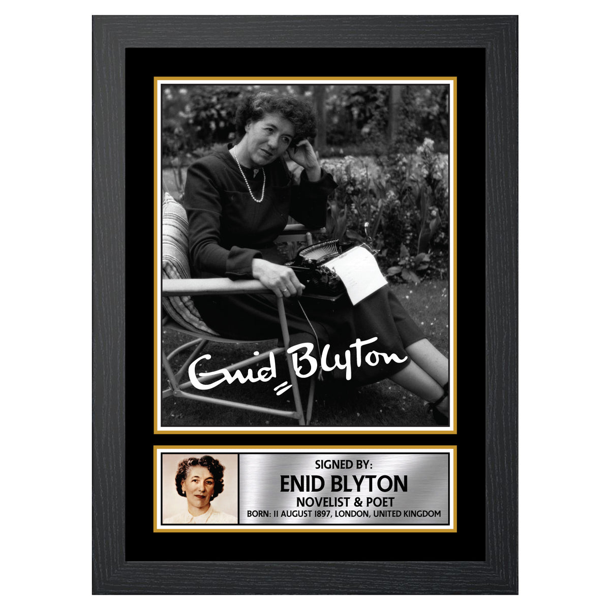 Enid Blyton M206 Authors Printed Signature Poster Print Gift