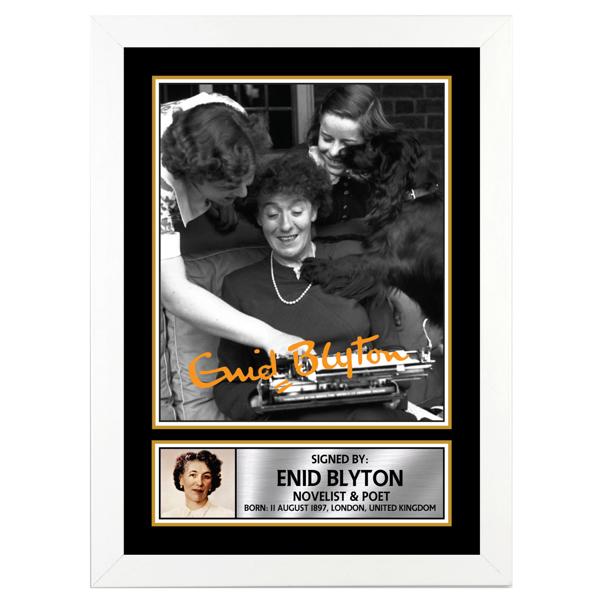 Enid Blyton M207 Authors Printed Signature Poster Print Gift