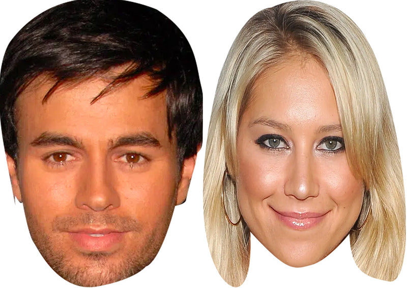 Enrique Iglesias and Anna Kournikova Celebrity Couple Face Mask Fancy Dress - High-Quality Cardboard Masks for Any Occasion