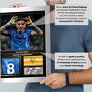 Enzo Fernández Printed Signed Poster – Chelsea FC & Argentina Midfielder Tribute Wall Art with Jersey & Bio Plaque –  Premier League Football Memorabilia for Fans & Collectors
