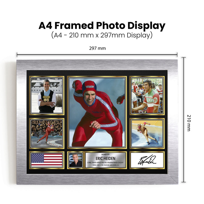 Eric Heiden Olympians Framed Autographed Print - Limited Edition Autograph Fan Gift – Collectible Memorabilia Merchandise