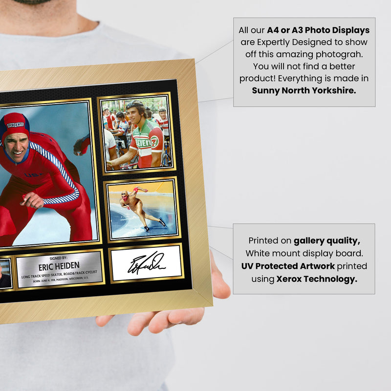 Eric Heiden Olympians Framed Autographed Print - Limited Edition Autograph Fan Gift – Collectible Memorabilia Merchandise