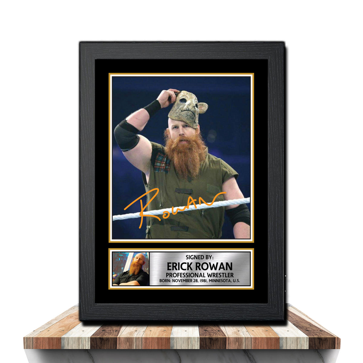 Erick Rowan M998 Wrestling Printed Signature Poster Print Gift