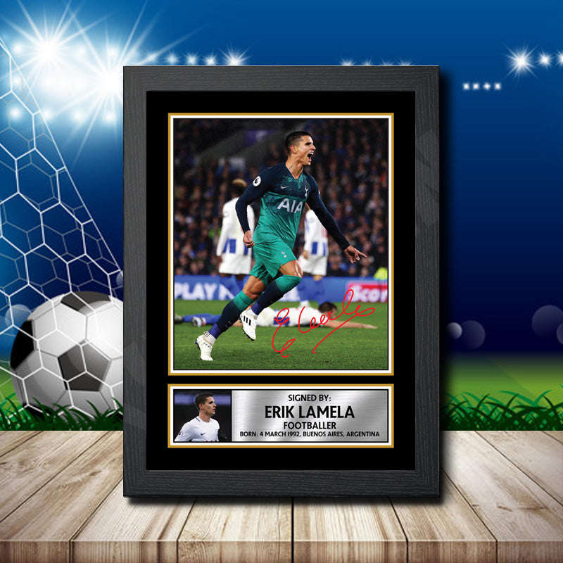 Erik Lamela Printed Signature Footballers Star Poster Print Framed Wall Art Gift – Erik Lamela Printed Signature Footballers Star Poster Print