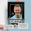 Erling Haaland Signed Autographed Portrait Poster Print – Manchester City F.C. & Norway National Team – Authentic Football Memorabilia