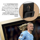 Erling Haaland Printed Signed Poster – Manchester City FC & Norway Striker Tribute Wall Art with Jersey & Bio Plaque – Premier League Football Memorabilia for Fans & Collectors