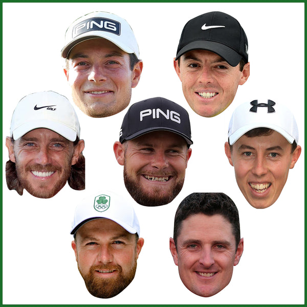 European Team Ryder Cup 2023 Golf 7 Mask Pack Celebrity Face Mask Fancy Dress Cardboard Costume Masks