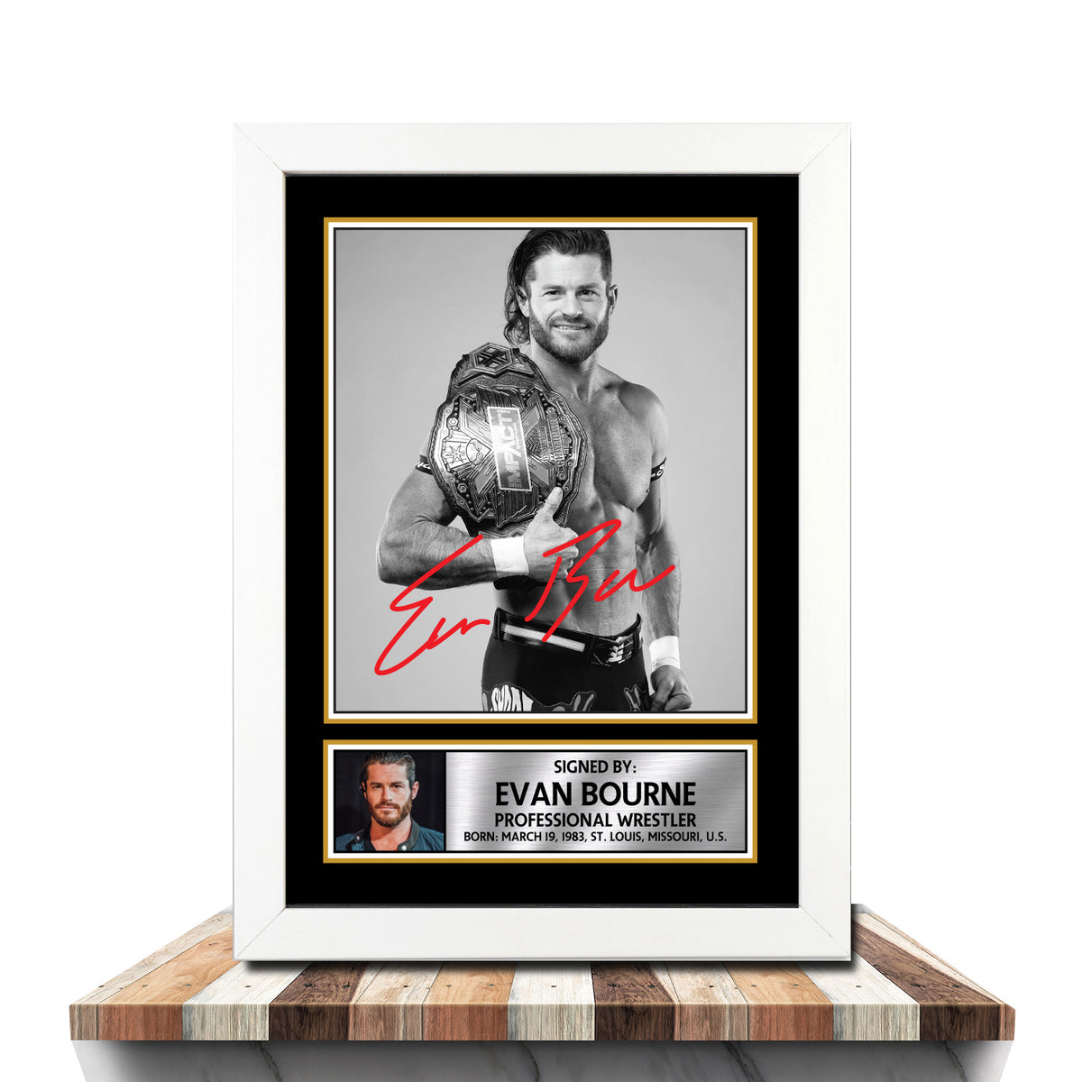 Evan Bourne M1001 Wrestling Printed Signature Poster Print Gift