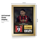 Evanilson Signed Football Memorabilia – Framed Autograph Display with AFC Bournemouth & Brazil Tribute – Collector’s Gift for Fans