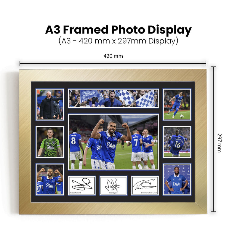 Everton Premier League Football Team Framed Autographed Print - Limited Edition Autograph Fan Gift – Collectible Memorabilia Merchandise