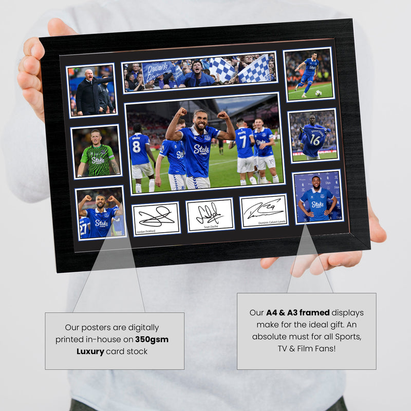 Everton Premier League Football Team Framed Autographed Print - Limited Edition Autograph Fan Gift – Collectible Memorabilia Merchandise