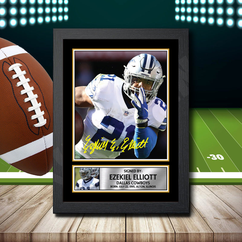 Ezekiel Elliott – Printed Signature NFL Star Print – Ezekiel Elliott