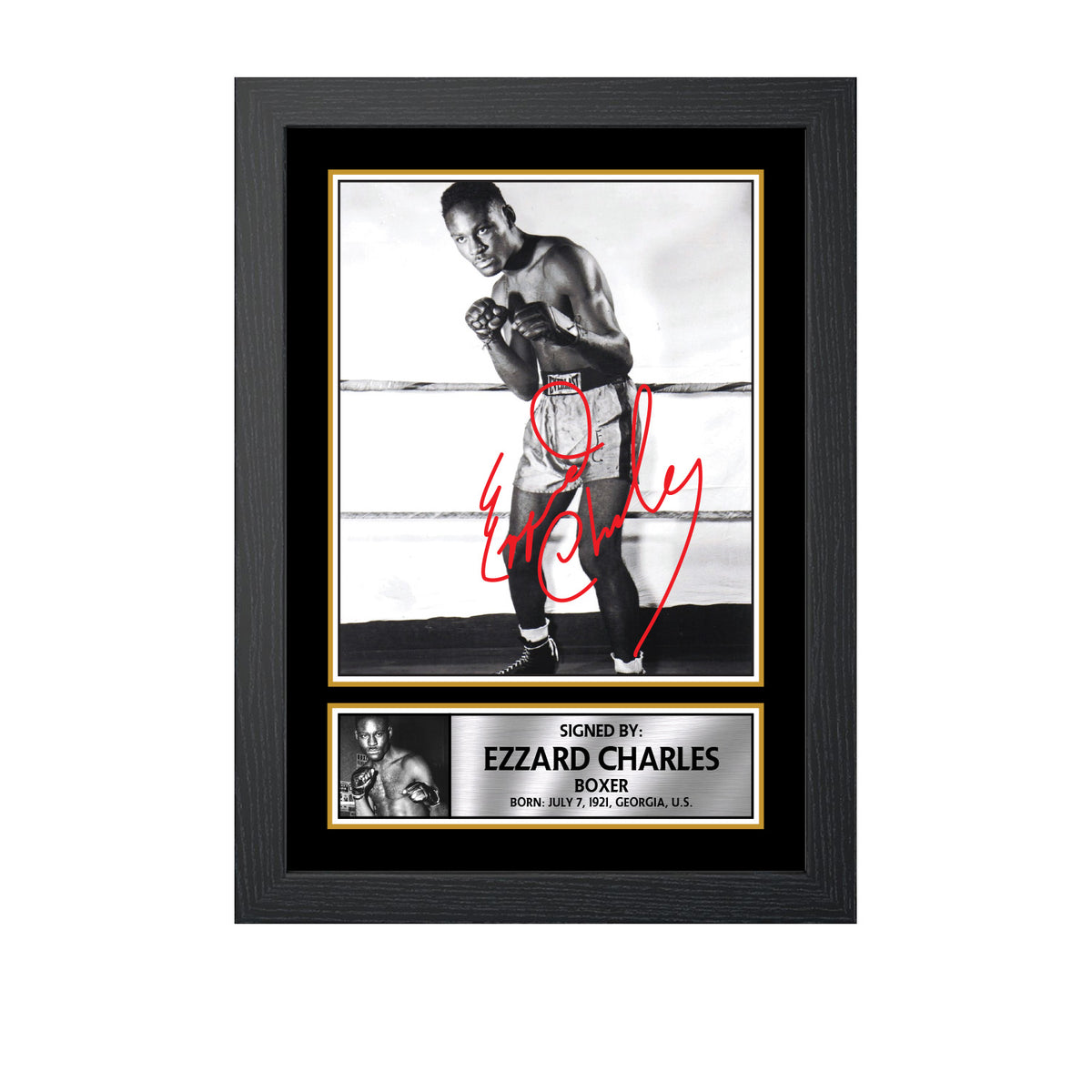 Ezzard Charles M691 Boxing Printed Signature Poster Print Gift