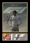 F1 Movie Printed Autograph Poster – Brad Pitt Formula 1 Racing Film Wall Art – Motorsport Movie Memorabilia Poster Print